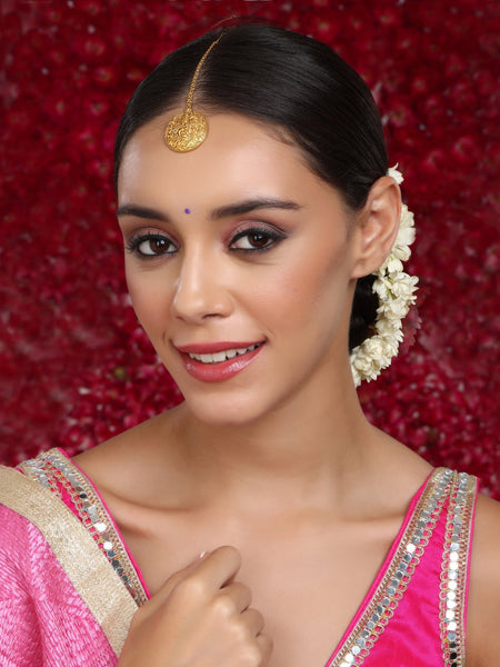 Golden Maang Tikka - Ruby Raang