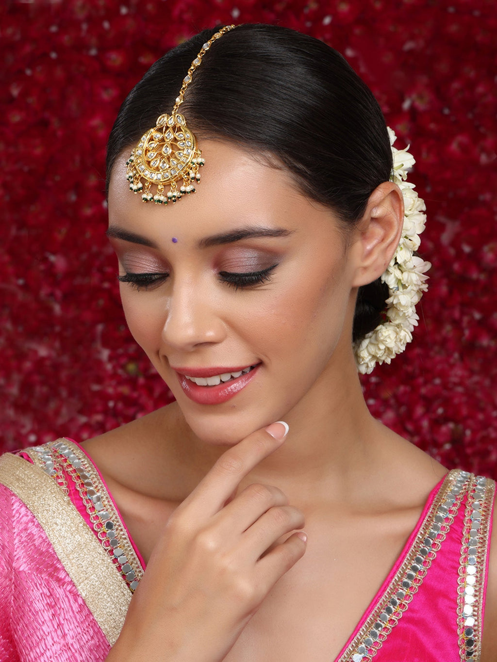 Kundan Chand Maang Tikka - Ruby Raang - Distacart