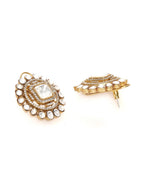 Round oversized Kundan Earrings - Ruby Raang - Distacart