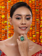 Oversized Emerald Cocktail Ring - Ruby Raang