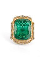 Oversized Emerald Cocktail Ring - Ruby Raang