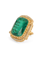 Oversized Emerald Cocktail Ring - Ruby Raang