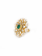 Oversized Round Cocktail Kundan Ring - Ruby Raang