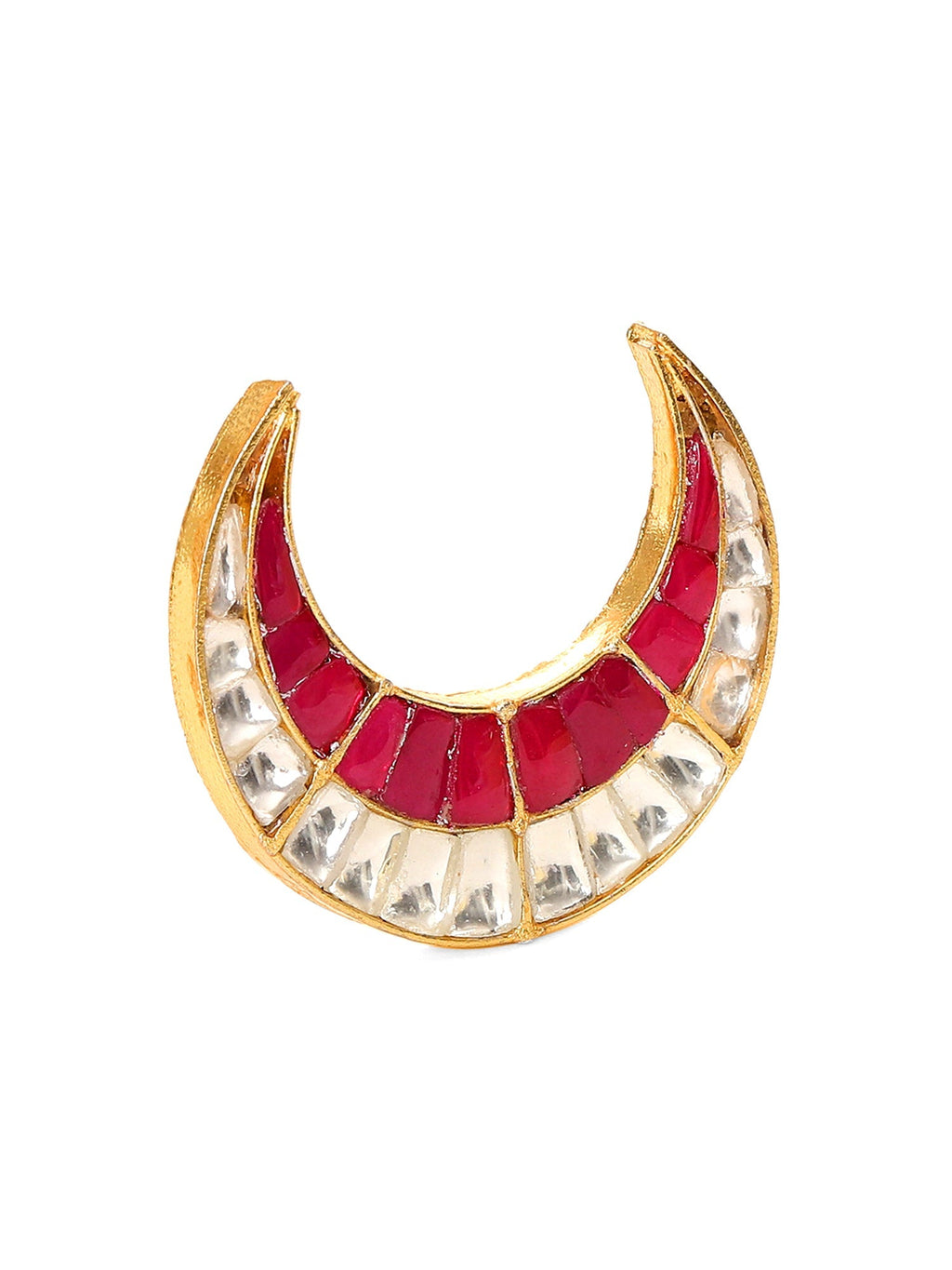 Half Moon Kundan Ring - Ruby Raang
