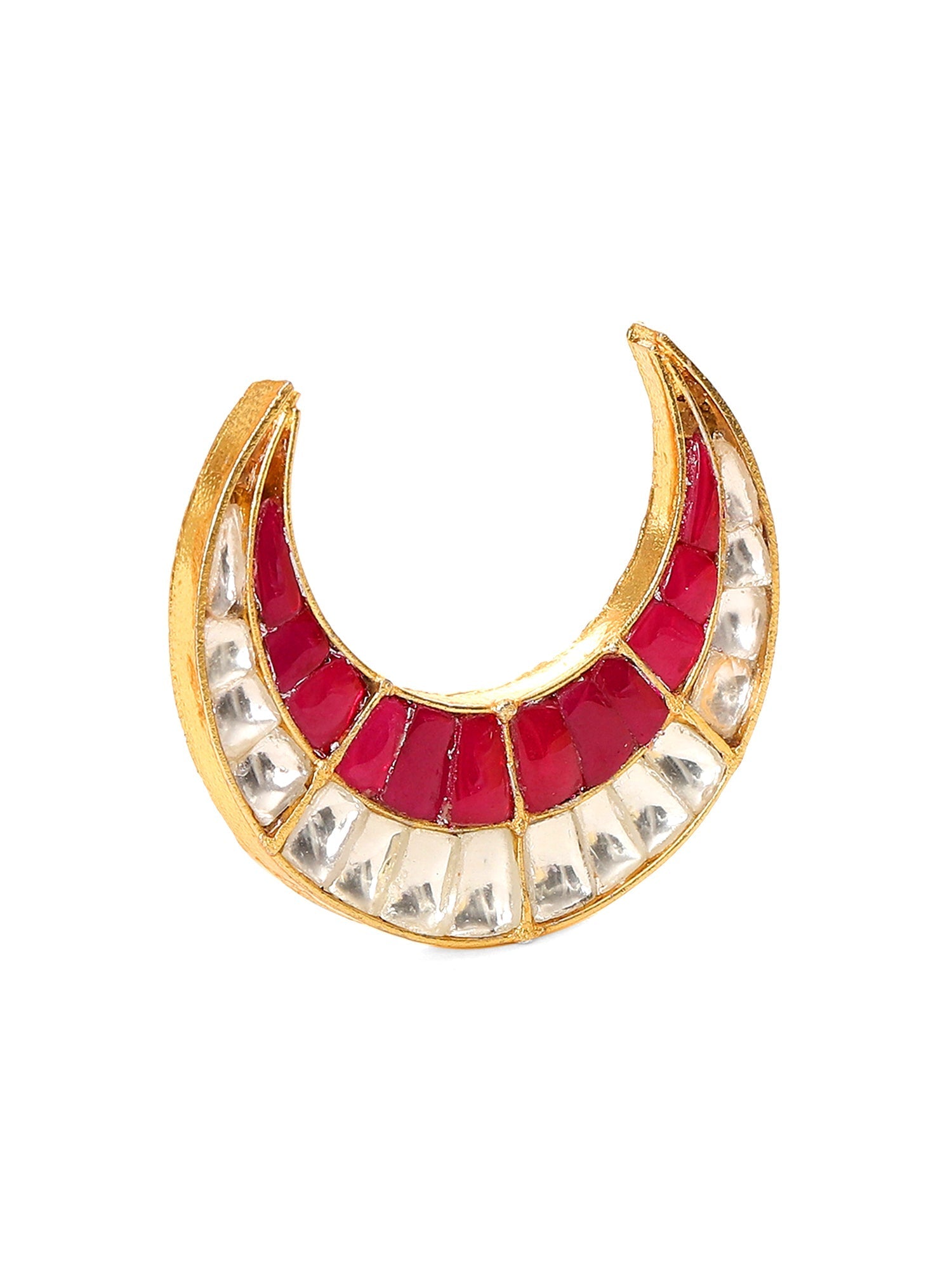 Half Moon Kundan Ring - Ruby Raang