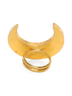 Half Moon Kundan Ring - Ruby Raang