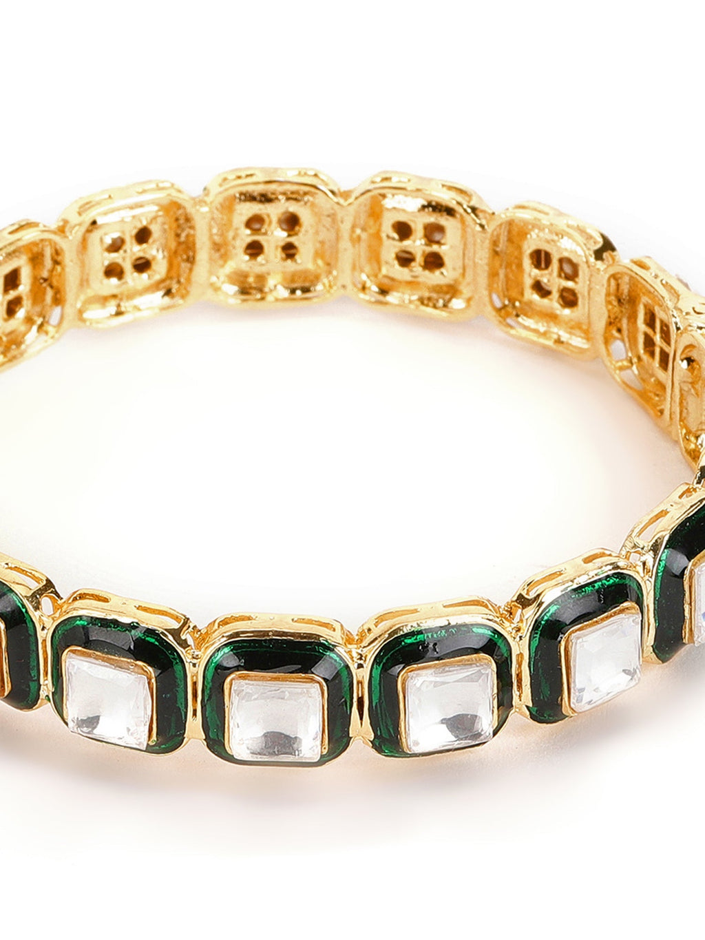 Kundan and Meenakari Bangle - Ruby Raang - Distacart