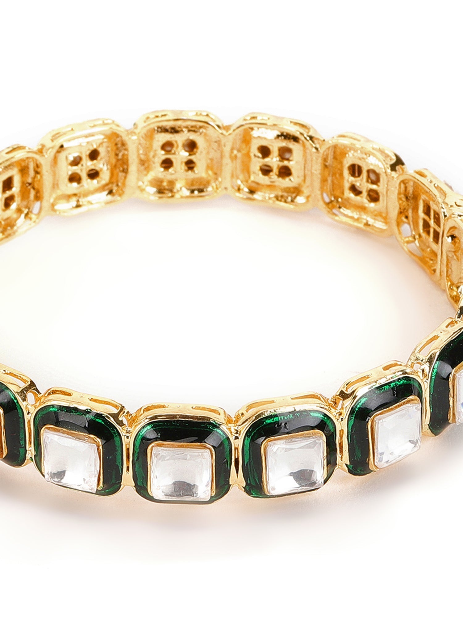 Kundan and Meenakari Bangle - Ruby Raang - Distacart