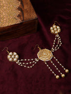 Kundan Juda Pin with Pearls - Ruby Raang