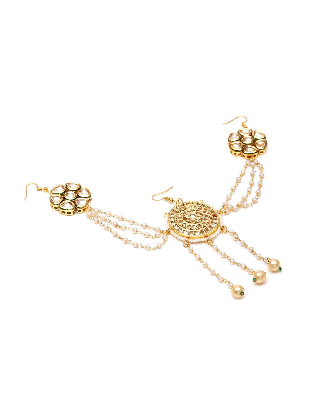 Kundan Juda Pin with Pearls - Ruby Raang