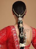 Kundan and Stone Hair Braid (Chotti) - Ruby Raang