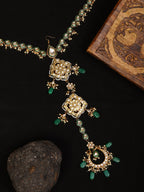 Kundan and Stone Hair Braid (Chotti) - Ruby Raang