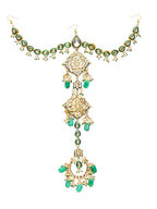 Kundan and Stone Hair Braid (Chotti) - Ruby Raang