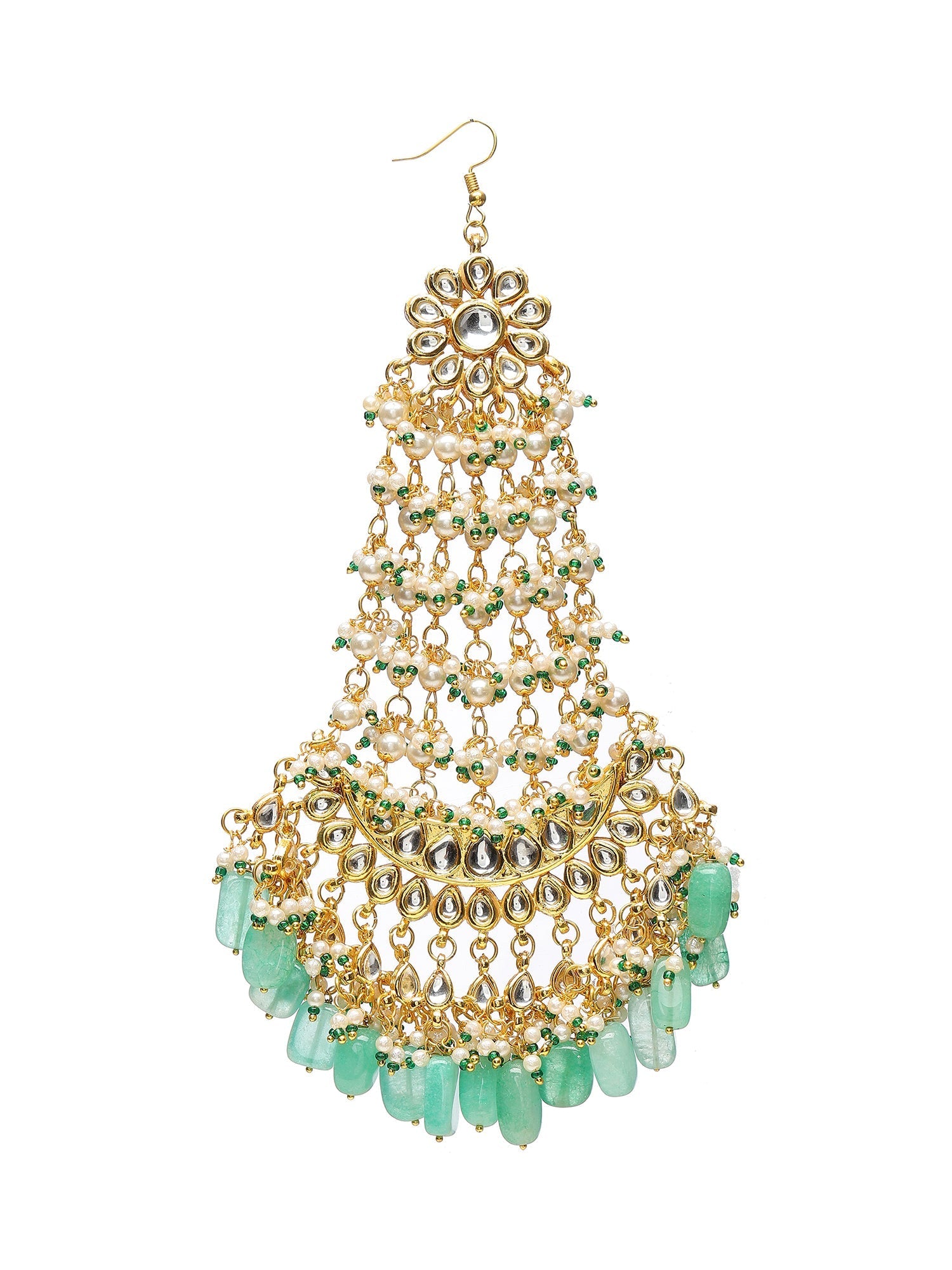 Kundan and Stone Passa/Jhoomer - Ruby Raang - Distacart