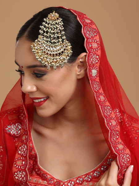 Kundan and Stone Passa/Jhoomer - Ruby Raang