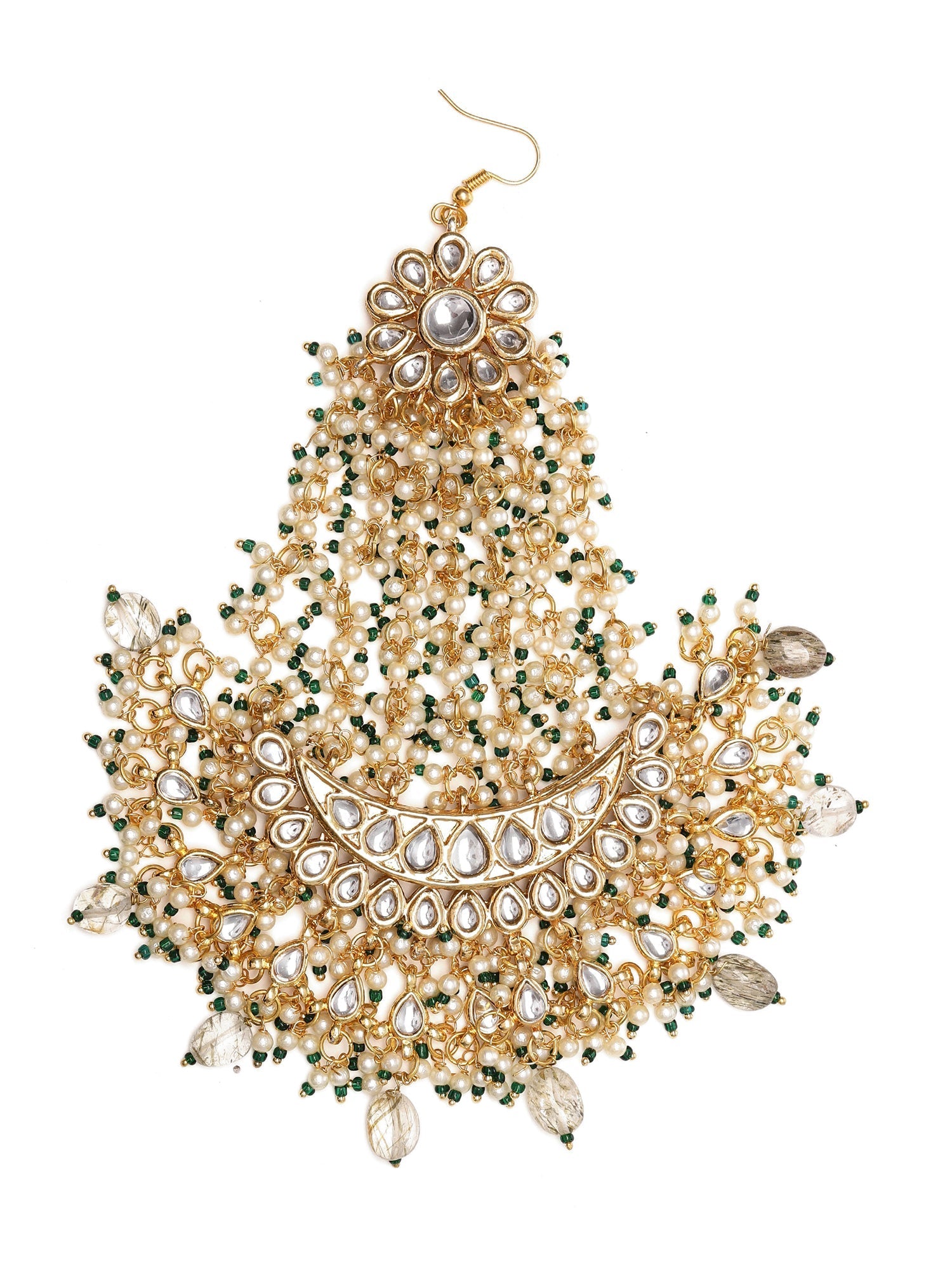 Kundan and Stone Passa/Jhoomer - Ruby Raang - Distacart