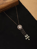 Kundan Long Necklace - Ruby Raang