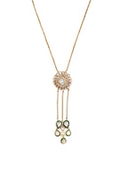 Kundan Long Necklace - Ruby Raang