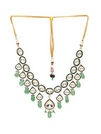 Kundan and Stone Meenakari Necklace - Ruby Raang