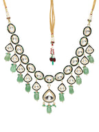 Kundan and Stone Meenakari Necklace - Ruby Raang