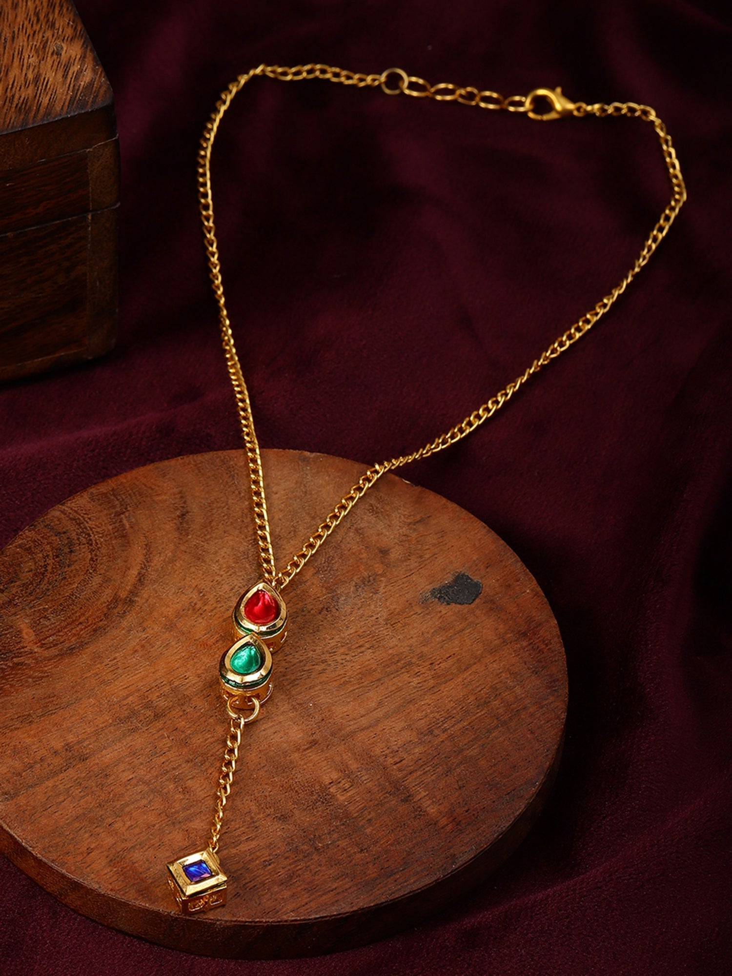 Multi Meenakari Kundan Necklace - Ruby Raang