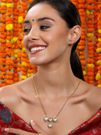 Kundan Golden Necklace - Ruby Raang