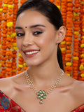 Meenakari Kundan Choker in Pearl Strings - Ruby Raang