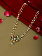 Meenakari Kundan Choker in Pearl Strings - Ruby Raang