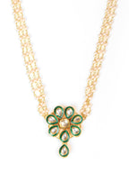 Meenakari Kundan Choker in Pearl Strings - Ruby Raang