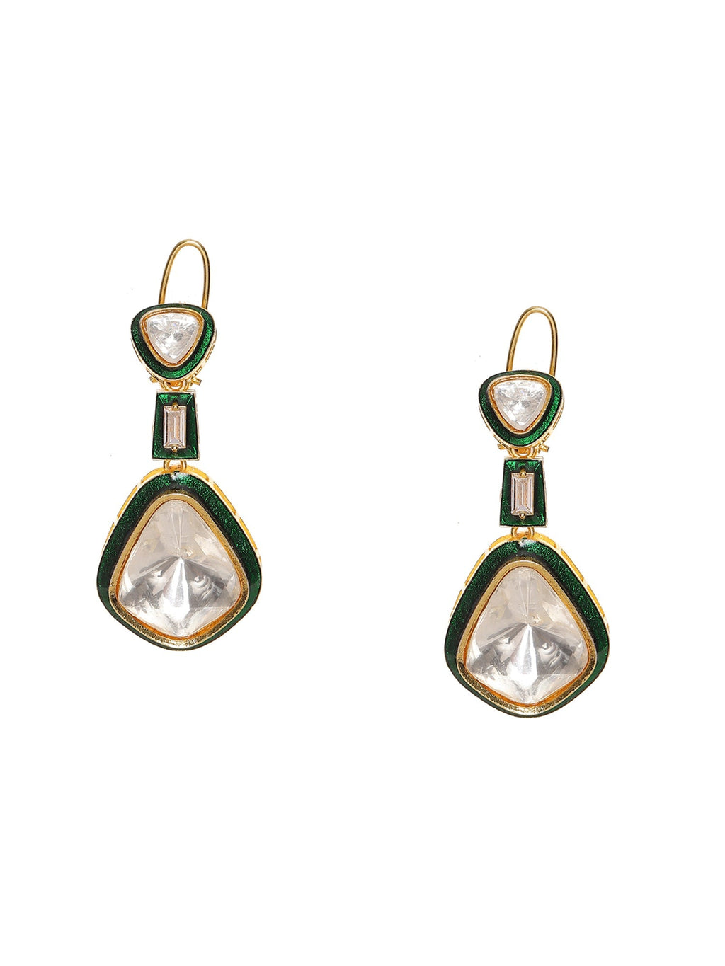 Kundan and Meenakari Earrings - Ruby Raang - Distacart