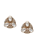 Golden Kundan & Mossainite Hasli Choker with Studs - Ruby Raang