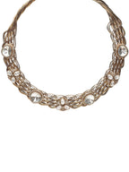 Golden Kundan & Mossainite Hasli Choker with Studs - Ruby Raang