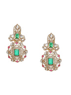Multi Color Kundan and Stone Choker with Earrings - Ruby Raang