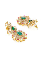 Multi Color Kundan and Stone Choker with Earrings - Ruby Raang