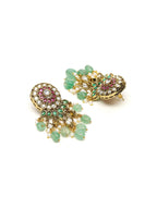 Precious Handcrafted Stone Neckpiece with Emeralds - Ruby Raang