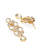 Kundan & Mossainite Necklace with Earrings - Ruby Raang