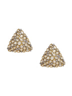 Triangle Dual Tone Kundan Earrings - Ruby Raang - Distacart