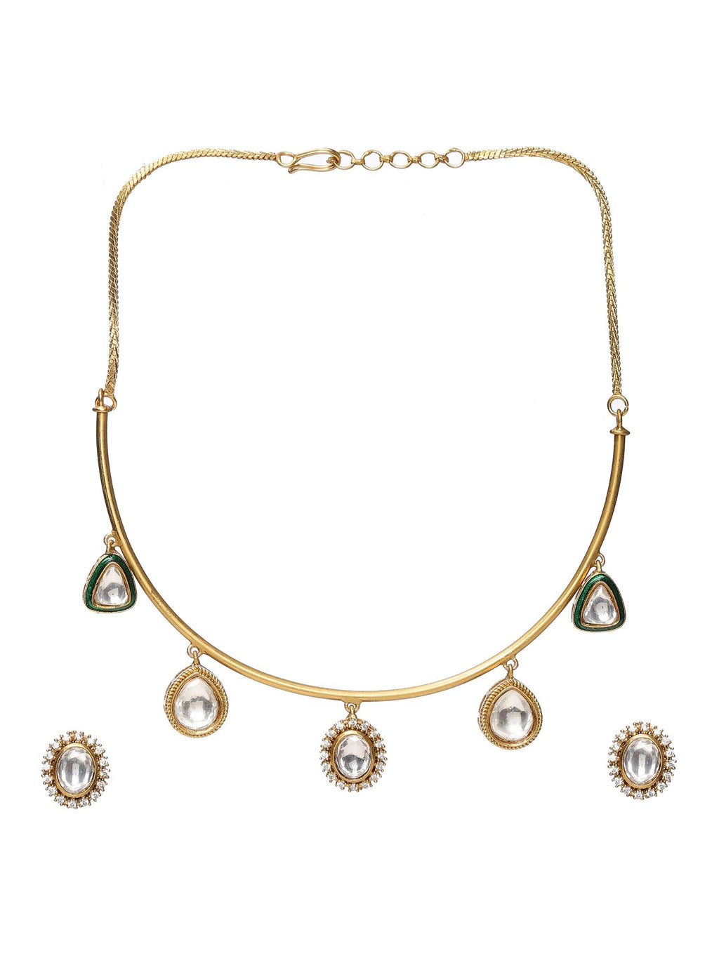 Kundan Hasli with Matching Studs - Ruby Raang