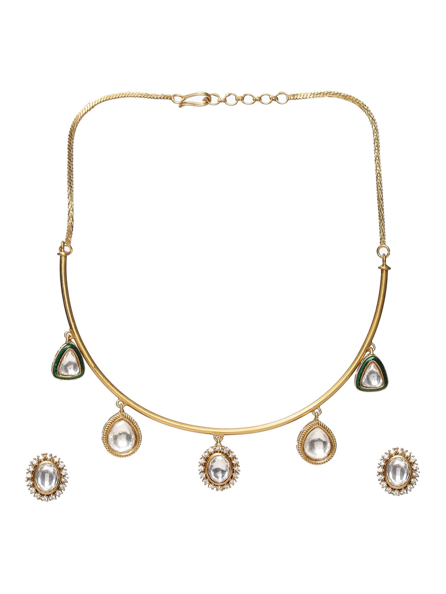 Kundan Hasli with Matching Studs - Ruby Raang