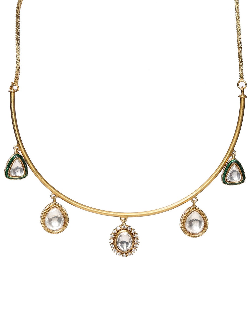 Kundan Hasli with Matching Studs - Ruby Raang