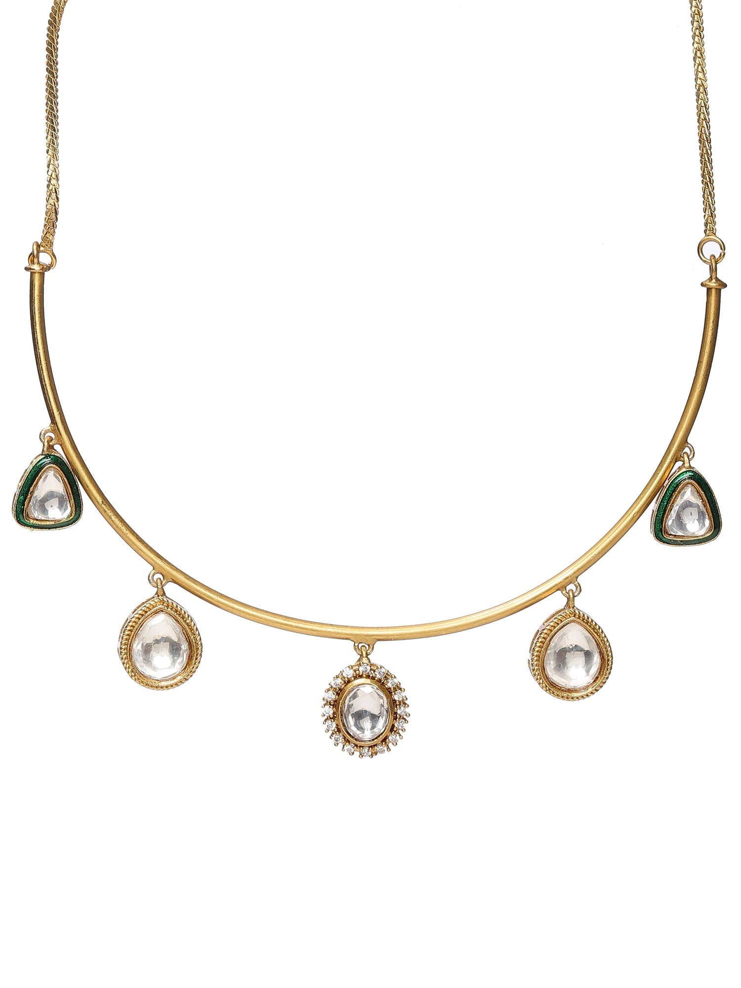 Kundan Hasli with Matching Studs - Ruby Raang