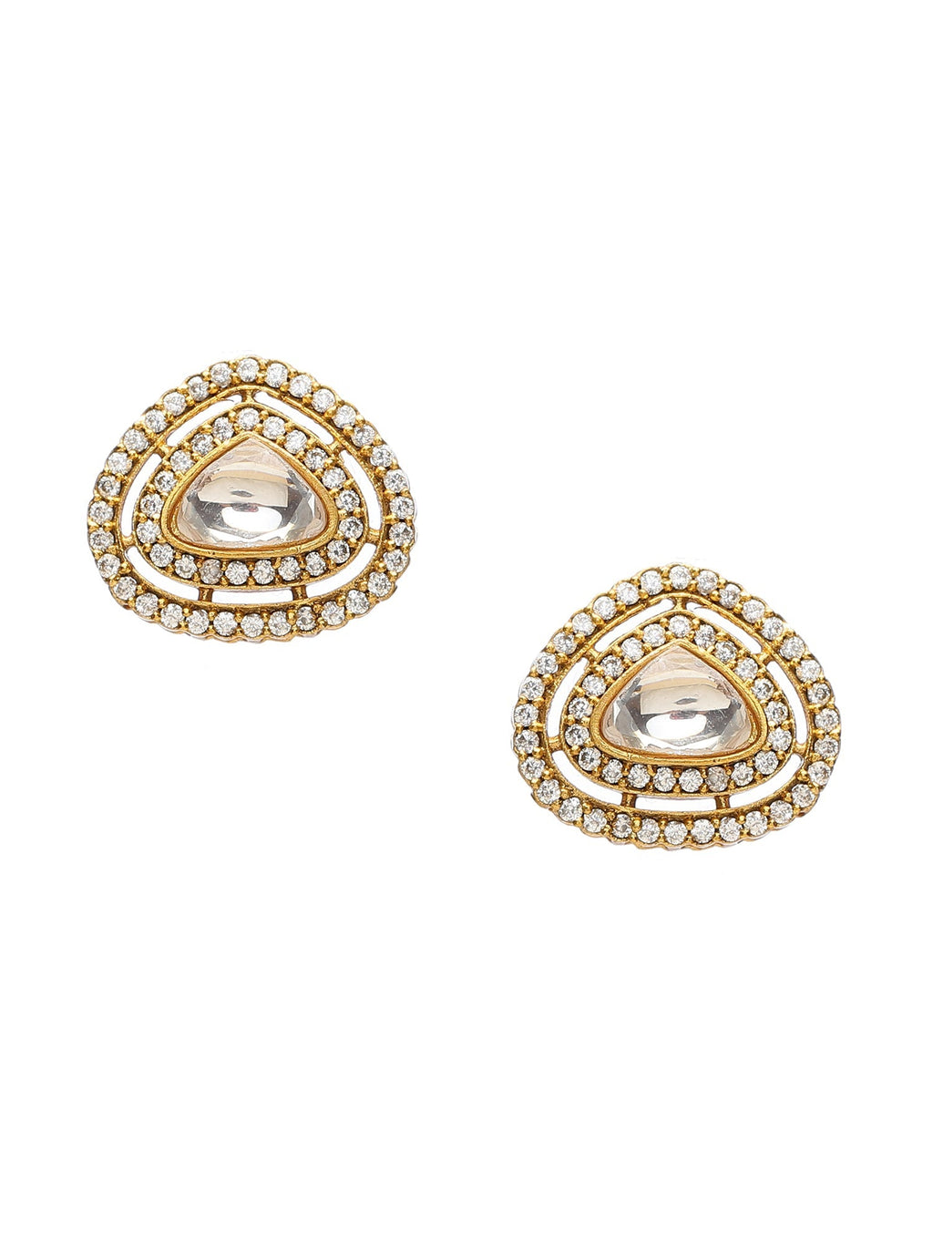 Layered Kundan Neckpiece with Matching Studs - Ruby Raang
