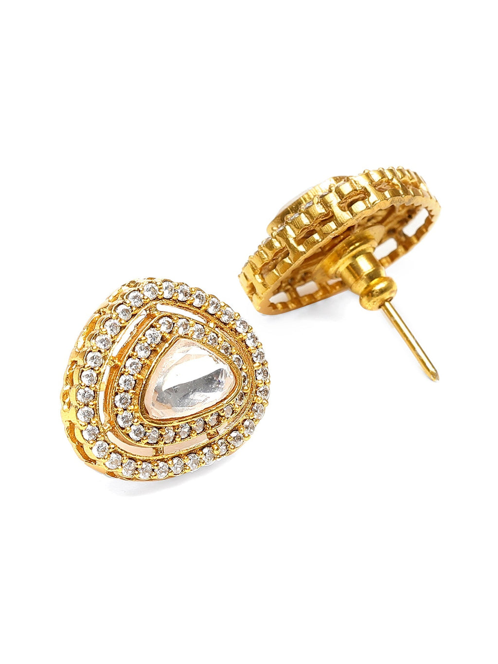 Layered Kundan Neckpiece with Matching Studs - Ruby Raang