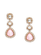 Multi Stone and Mossainite Kundan Choker with Matching Earrings and Maang Tikka - Ruby Raang