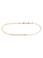 Red Stone & Clear Patchi Kundan in Pearl Kamar Band - Ruby Raang