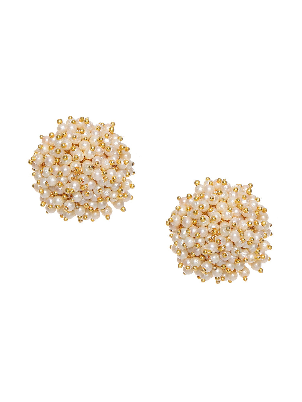 Round Pearl Studs - Ruby Raang - Distacart