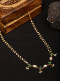 Green Stone & Clear Patchi Kundan in Pearl Kamar Band - Ruby Raang