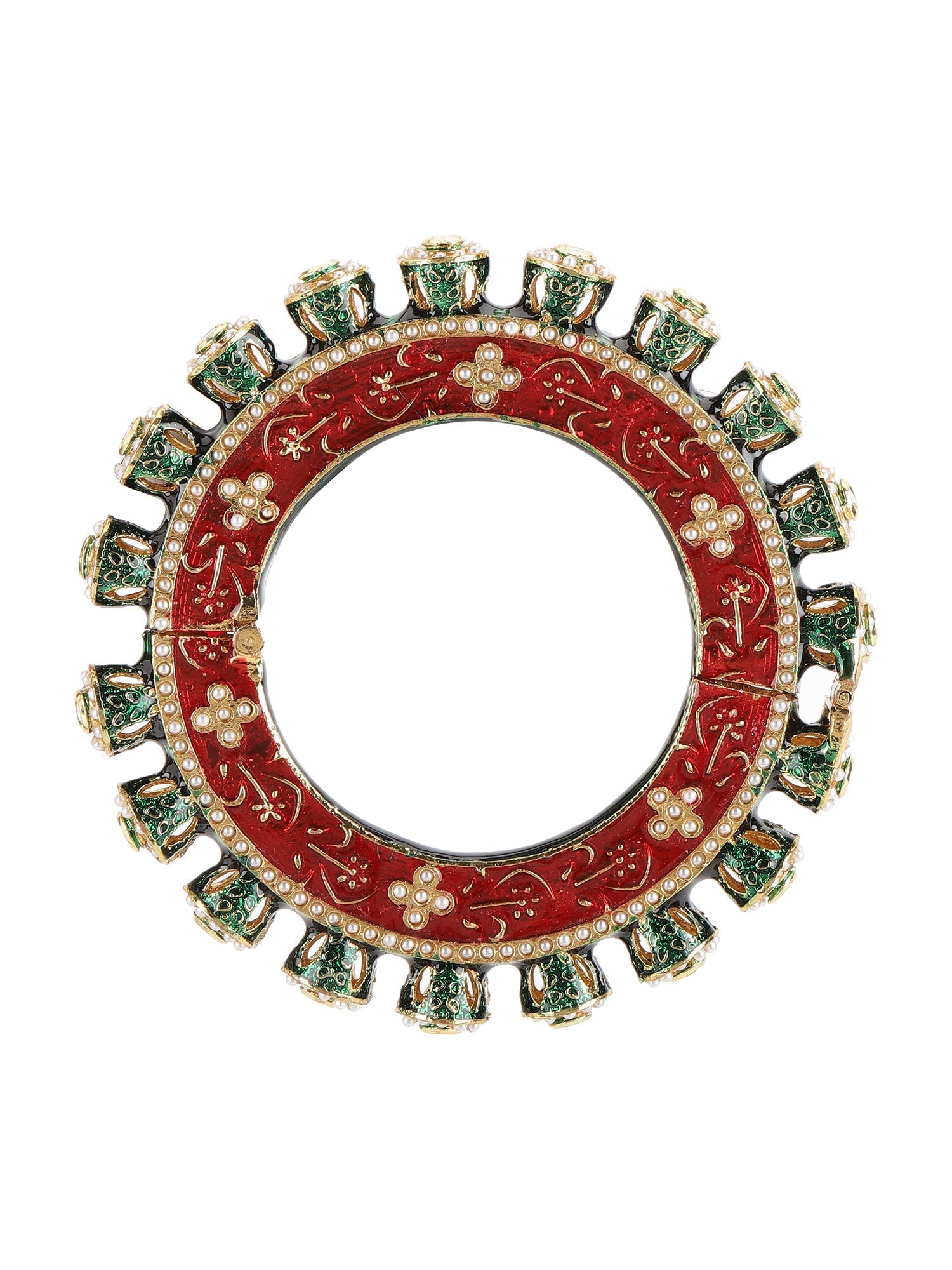 Meenakari Handcrafted Heavy Bangles (set of 2) - Ruby Raang - Distacart