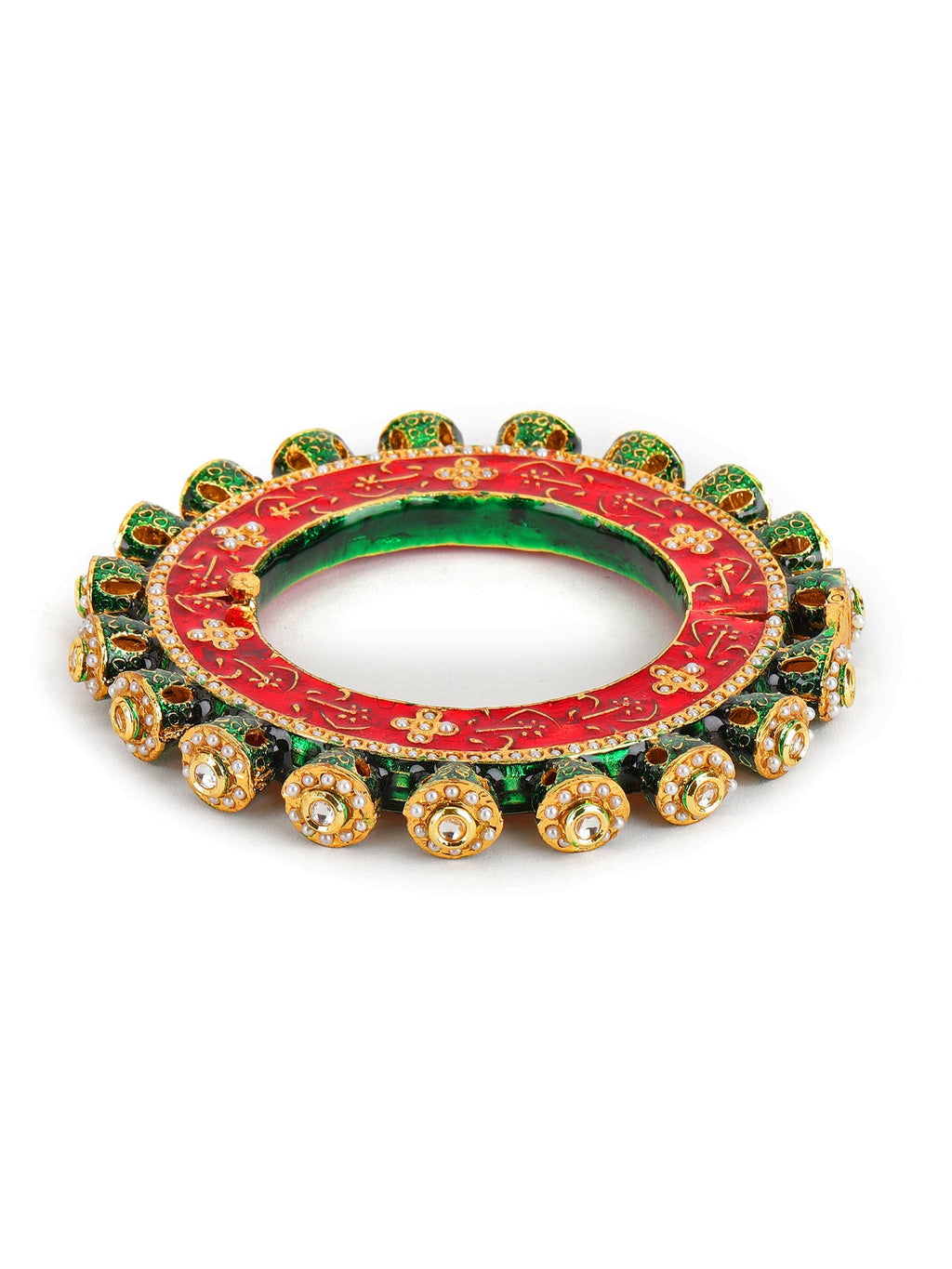 Meenakari Handcrafted Heavy Bangles (set of 2) - Ruby Raang - Distacart