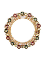 Pearl Meenakari Handcrafted Heavy Bangles (set of 2) - Ruby Raang - Distacart